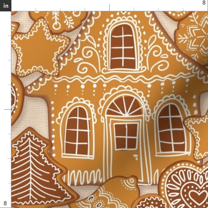 Gingerbread Houses Christmas Fabric Gingerbread House by Etsy