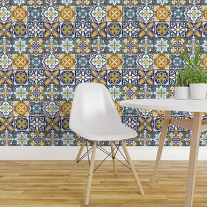 Tile Wallpaper Portuguese Tiles by Dorademe Tile - Etsy