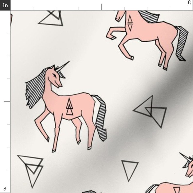 Unicorn Fabric Unicorn Love Pale Pink Custom Fabric By Etsy Nederland