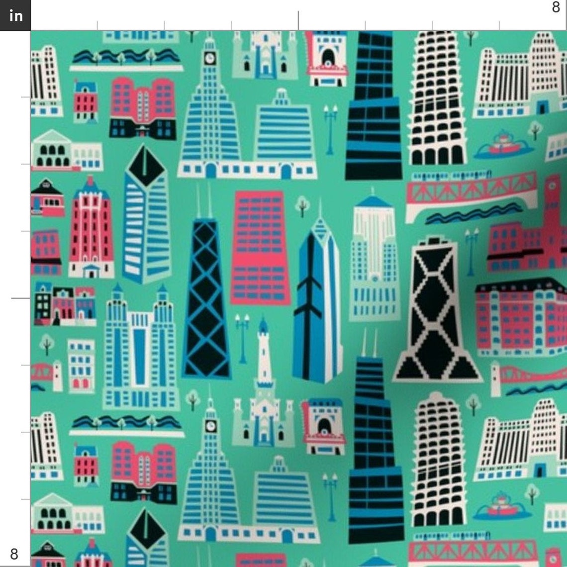 Fabric My Kind Of Chicago By Allisonbeilkedesigns Illinois Etsy