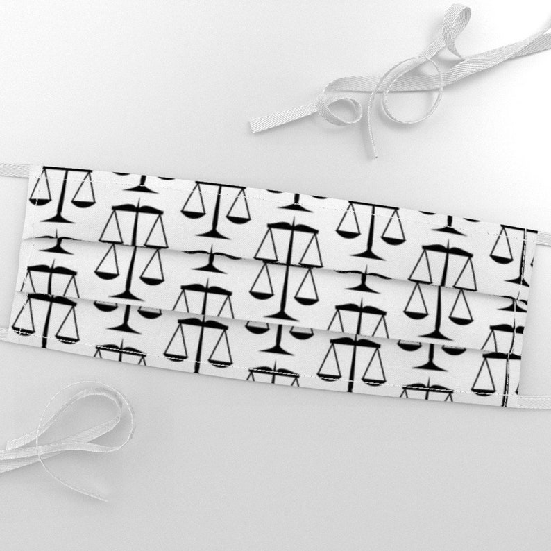 Scales Fabric Black Scales of Justice on White by Etsy