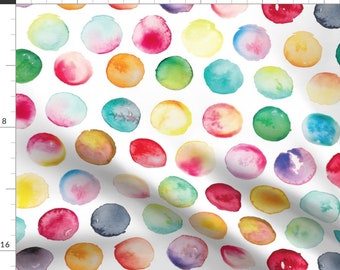 Watercolor Circles Fabric - Whimsical Orchard By Appaloosa Designs - Abstract Watercolor Rainbow Cotton Fabric By The Yard With Spoonflower