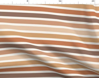 Vintage Summer Fabric - Retro Stripe  by erin__kendal - Intage Stripe Red Brown Retro Stripes Striped Fabric by the Yard by Spoonflower