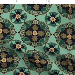Bohemian Fabric - Bohemian Medallion {Turquoise} By Ceciliamok - Bohemian Boho Modern Home Decor Cotton Fabric By The Yard With Spoonflower