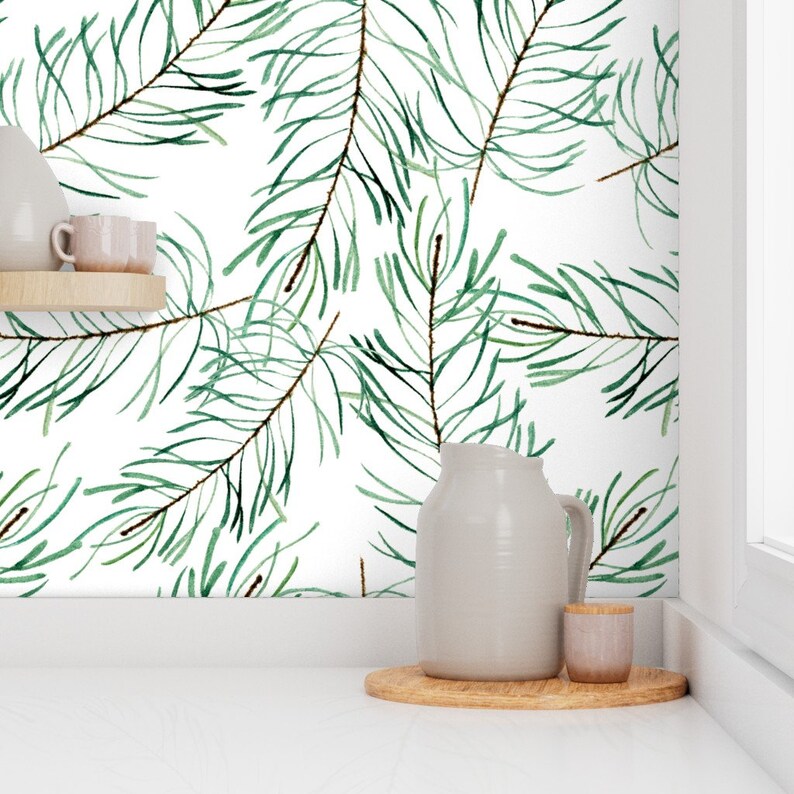 Pine Branches Wallpaper Pine Branches by Juliabadeeva Pine - Etsy