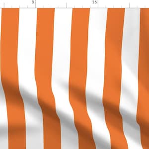 Stripe Fabric - 2&quot; Stripe - Orange And White By Andrea Lauren - Stripe Vertical Orange White Cotton Fabric By The Yard With Spoonflower