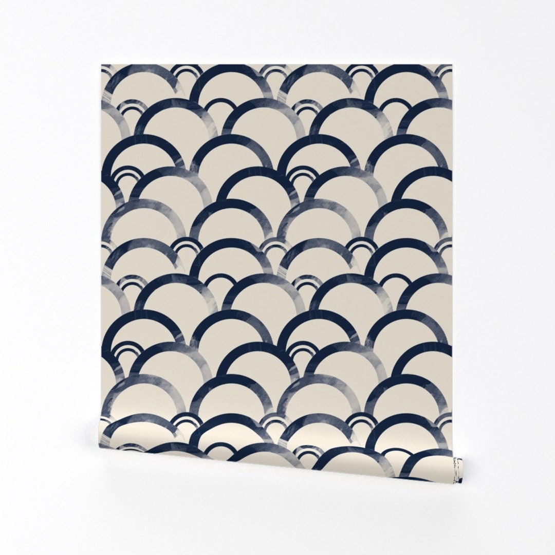 Shibori Wallpaper Shibori Rabbit Ring Navy by Mountvicandme Shibori