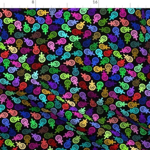 Feminist Activist Fabric - Feminism Fists On Black By Spacefem - Womens March Political Cotton Fabric By The Yard With Spoonflower