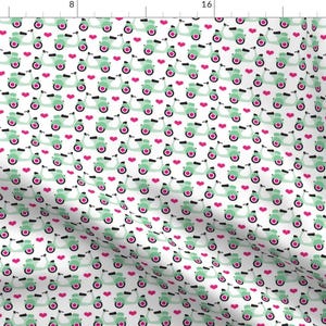 Pastel Fabric - Romantic Retro Vespa Italian Scooter Travel Icon Mint By Littlesmilemakers - Cotton Fabric by the Yard With Spoonflower