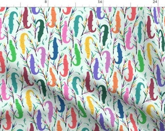 Rainbow Alligator Fabric - Brilliant Alligators By Wildnotions - Alligator Swamp Animals Colorful Cotton Fabric By The Yard With Spoonflower