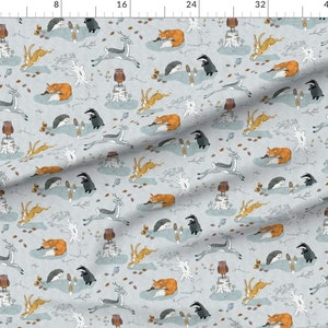 Fox Fabric Hogs Under Hedges Foxes On Copses Custom Fabric By Nouveau Bohemian Fox Cotton Fabric by the Yard with Spoonflower image 3