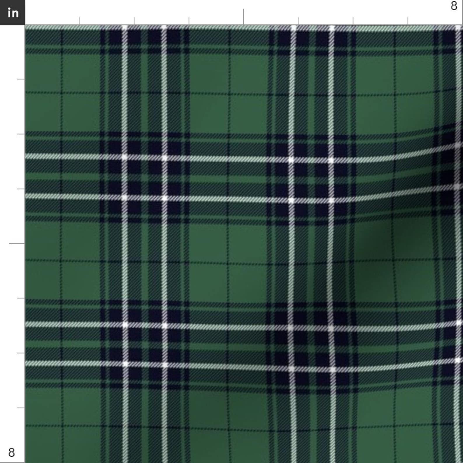 Green Tartan Fabric Hunting Tartan by Weavingmajor Black Etsy