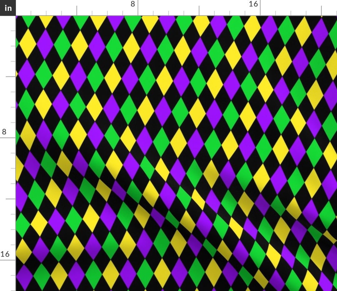  Spoonflower Fabric - Bold Mardi Gras Beads Carnivale Fat  Tuesday Printed on Satin Fabric by The Yard - Sewing Lining Apparel Fashion  Blankets Decor