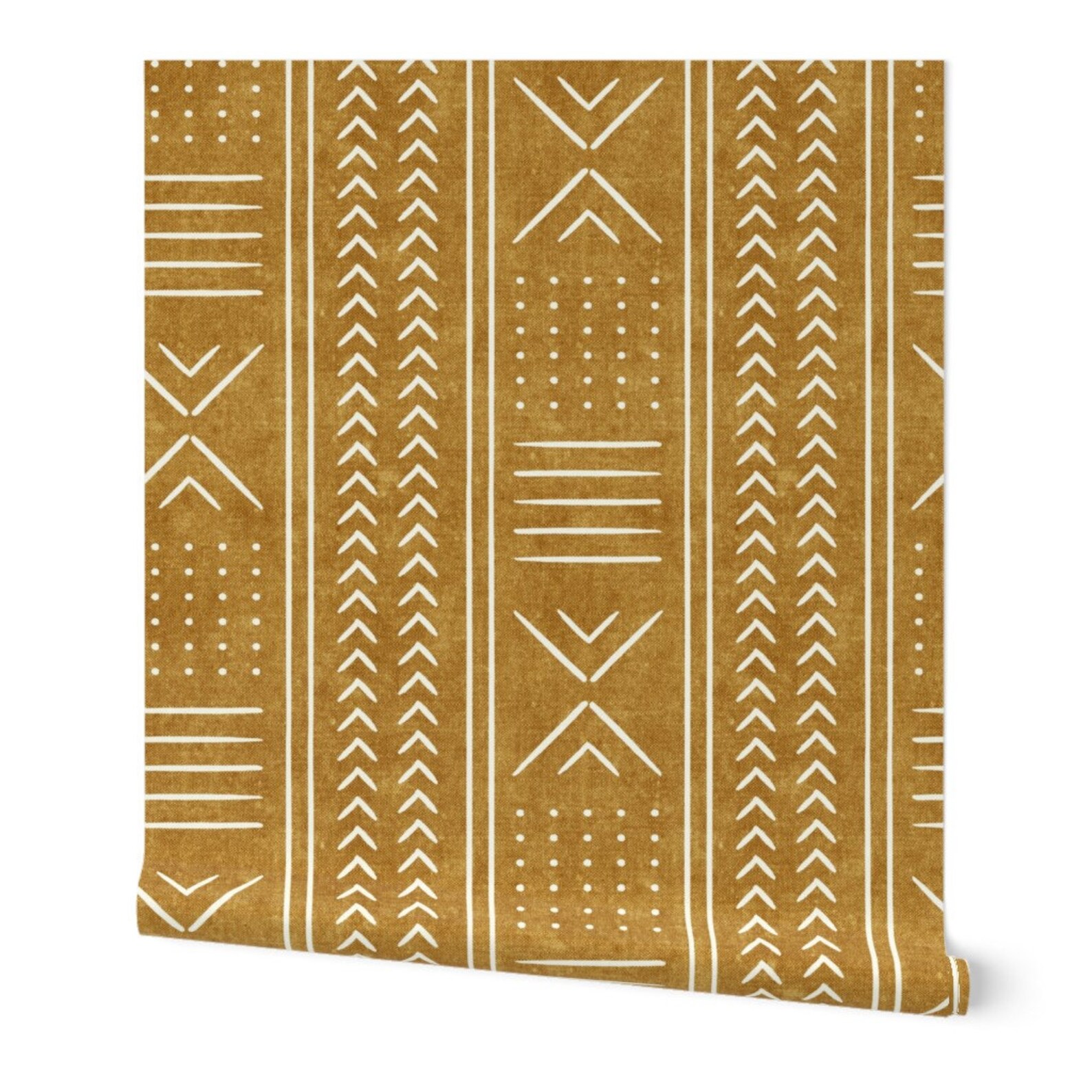 Mud Cloth Wallpaper Mustard Mud Cloth by Littlearrowdecor - Etsy