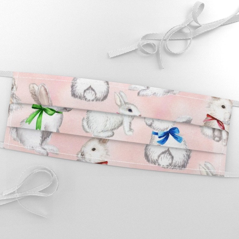 Watercolor Rabbit Fabric White Rabbits by Svetlana | Etsy