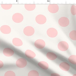 Polka Dot Fabric - Polka Dot Pale Pink By Mjmstudio - Polka Dot Pink White Modern Nursery Decor Cotton Fabric By The Yard With Spoonflower