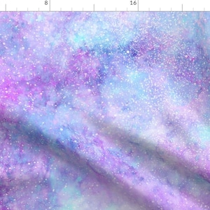 Star Fabric - Candy Pastel Galaxy Watercolor By Rebecca Reck Art - Star Pastel Celestial Girls Cotton Fabric By The Yard With Spoonflower