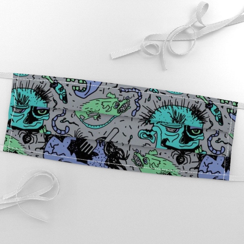 Zombie Fabric Zombie Grossness By Abbieuproot Zombie Gray | Etsy