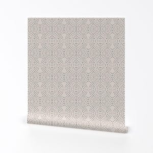 Neutral Wallpaper - Seville Quilt By Holli Zollinger - Black Beige White Polka Dot Removable Self Adhesive Wallpaper Roll by Spoonflower