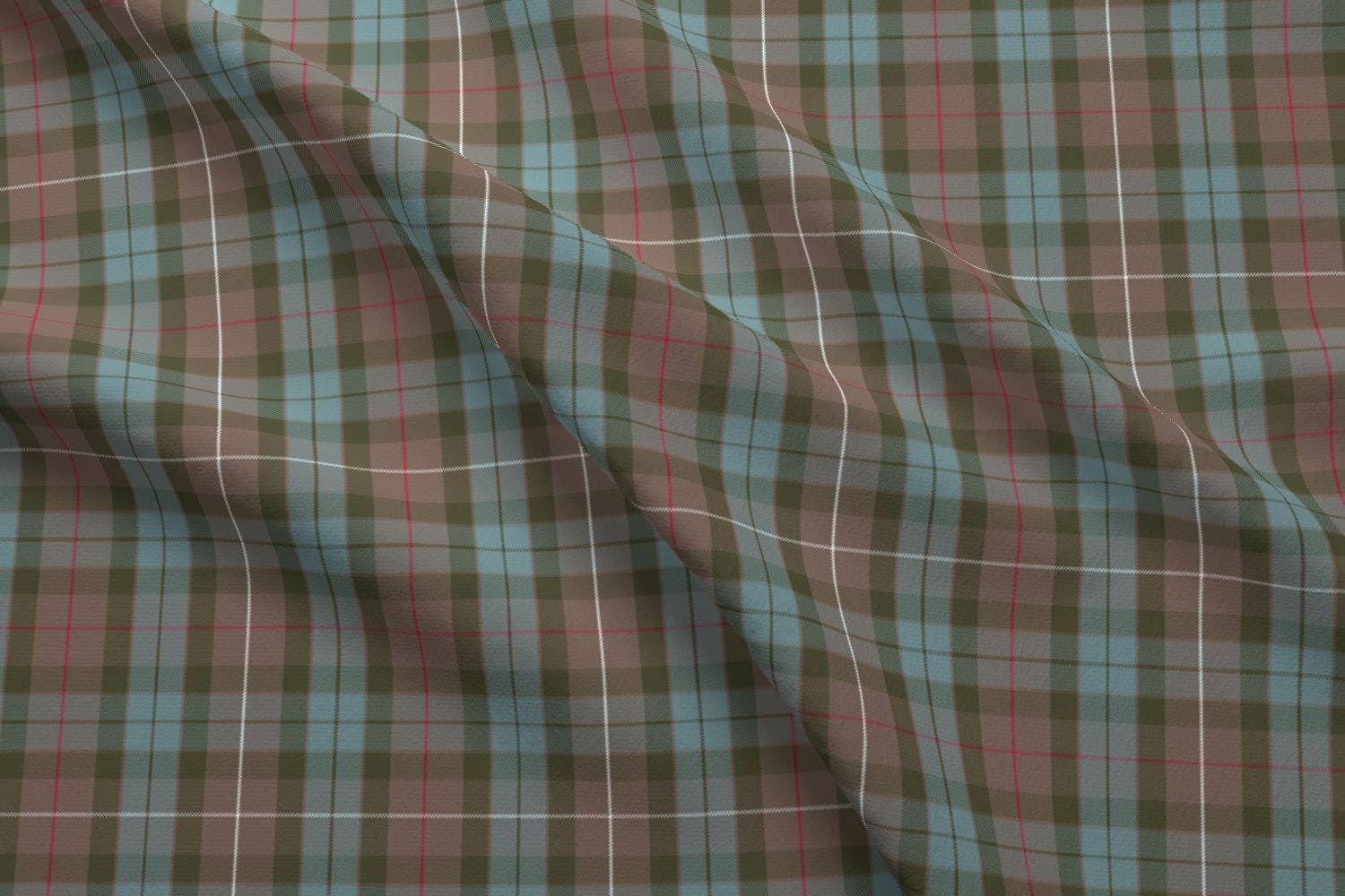 Muted Blue and Red Plaid Fabric Fraser Hunting Weathered Etsy