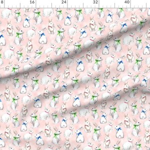 Watercolor Rabbit Fabric White Rabbits by Svetlana Prikhnenko Sprint ...