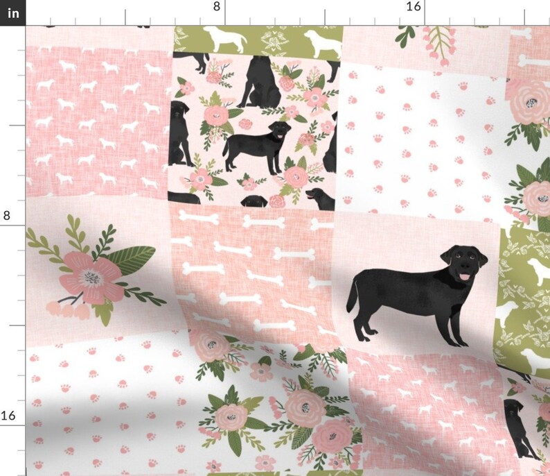 Labrador Retriever Dog Fabric Black Lab D Dog Breed Quilt Etsy