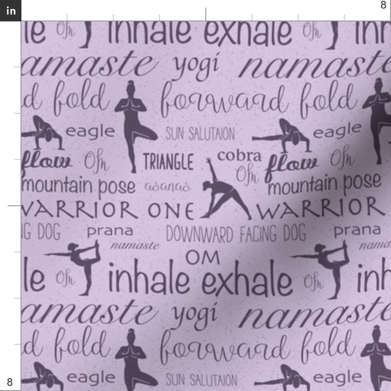 Yoga Fabric Namaste Yogi Yoga Asanas by Lub by Lamb Yoga Etsy