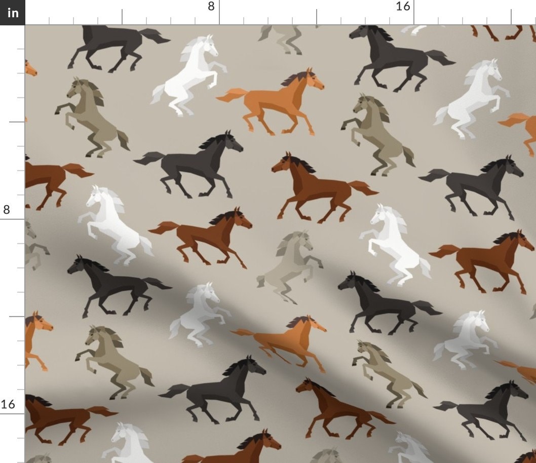 Download A Green Fabric With A Pattern Of Horses And People Wallpaper