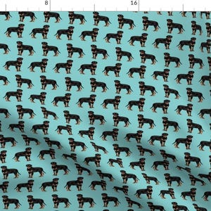Rottweiler Fabric - Rottweiler Dogs - Blue By Petfriendly - Rottweiler Rottie Black Brown Dog Cotton Fabric by the Yard with Spoonflower