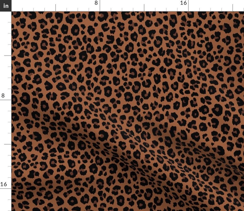 Leopard Animal Print Fabric Leopard Brown by Kimsa Leopard Etsy