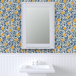 Carta da parati vintage Cottagecore autoadesiva - Fiori rampicanti blu - Decorazione murale rimovibile - Fiori rampicanti di denesannadesign immagine 8