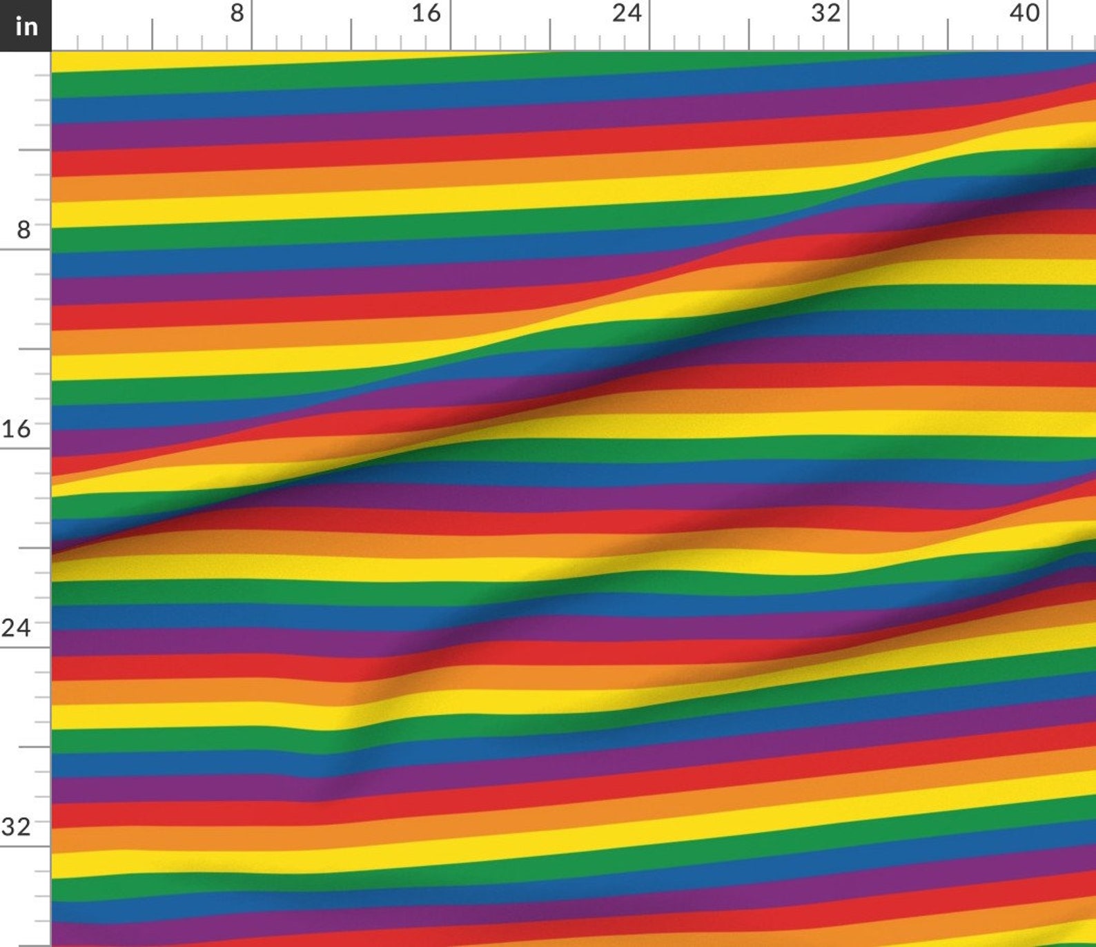 Rainbow Fabric Rainbow Pride Stripes by Khaus Rainbow Etsy