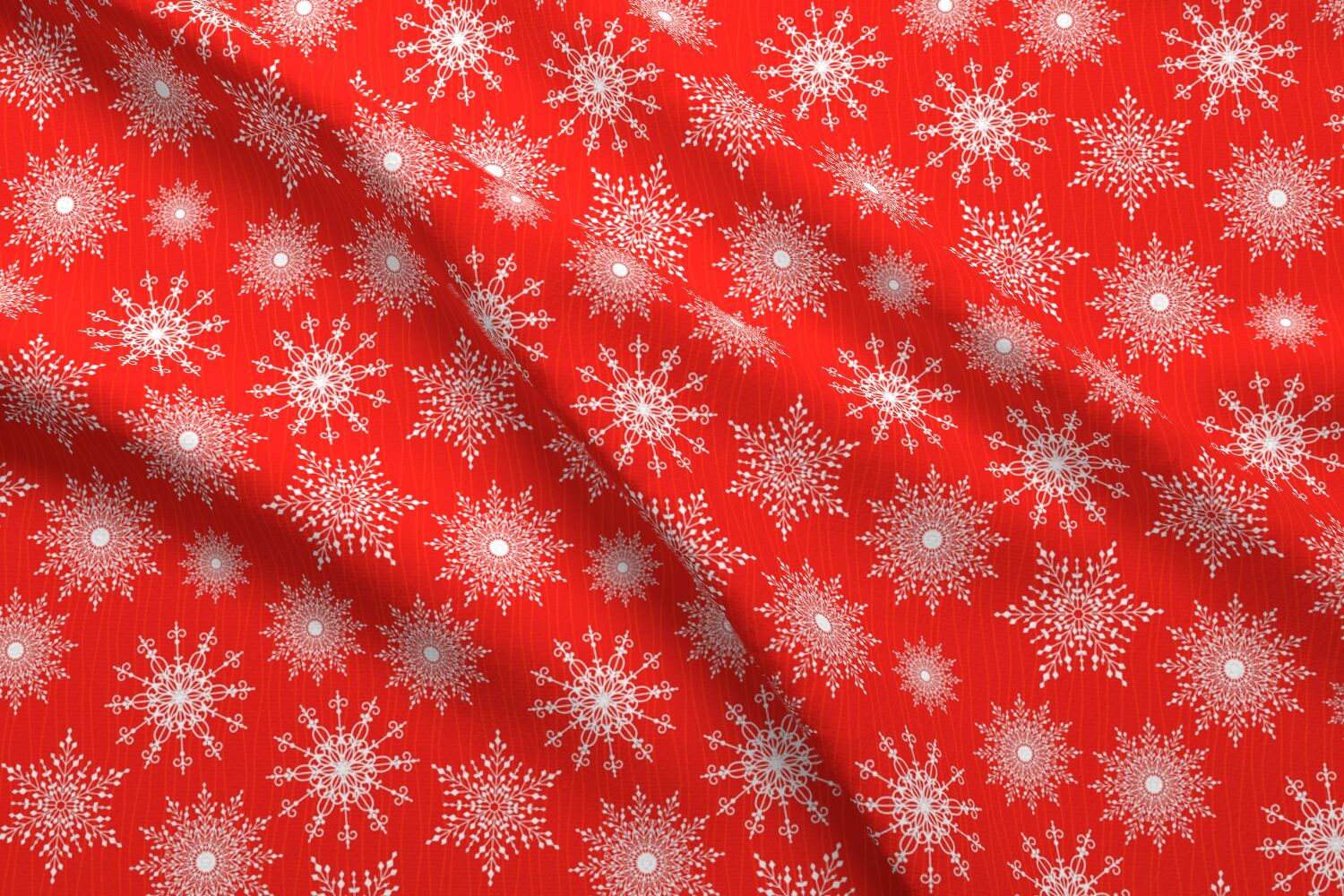 Red Snowflake Fabric Ornate Snowflakes Pattern By Diane555 | Etsy