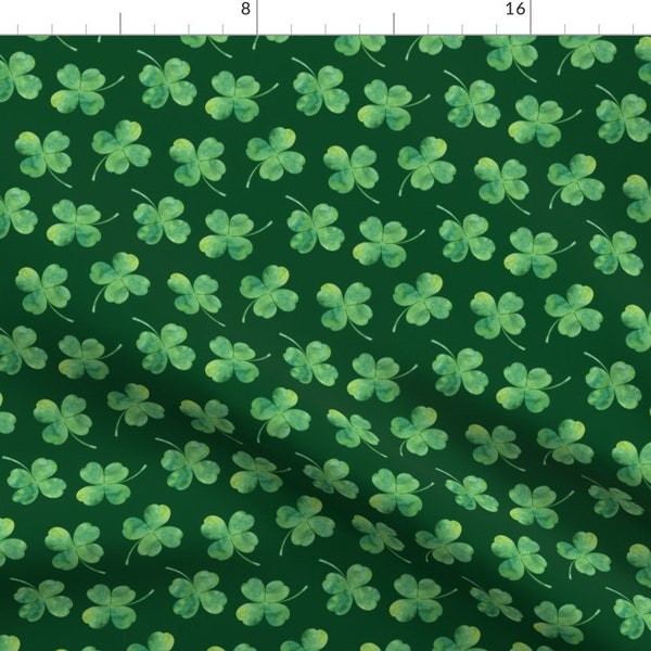 Shamrock Fabric - Shamrock Toss || Watercolor Green By Littlearrowdesign - Shamrock Clover Irish Cotton Fabric By The Yard With Spoonflower