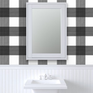 Buffalo Check Wallpaper Black 6 Buffalo Plaid by - Etsy