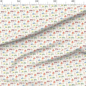 Spring Fabric - Spring On The Farm By Hipkiddesigns - Farmers Nursery Tractor Hay Animals Cows Cotton Fabric By The Yard With Spoonflower image 2