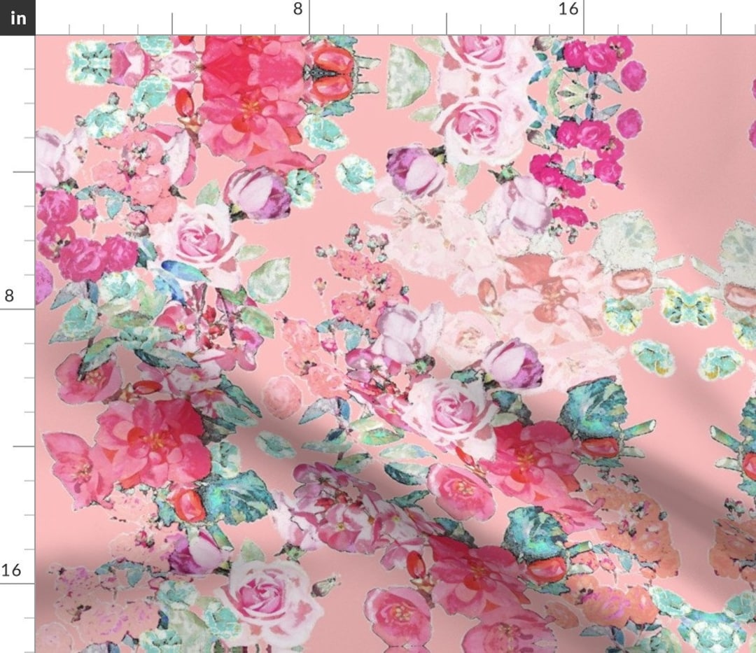 Floral Wedding Fabric Vintage Inspired Floral in Peach Etsy