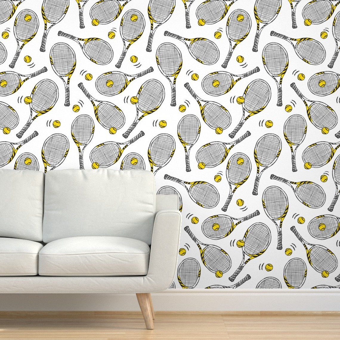 Tennis Wallpaper Tennis Rackets Sport Game by Revista - Etsy