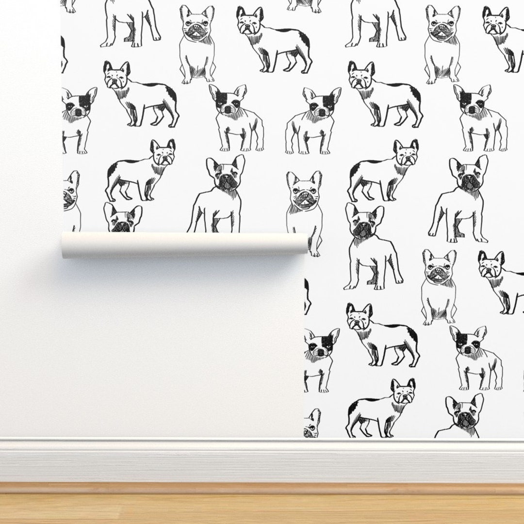 Frenchie Wallpaper French Bulldog Black White Dog by Andrea Etsy