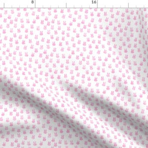 Easter Bunnies Pink Fabric - Small Bunnies In Pink Watercolor By Littlearrowdesign - Easter Cotton Fabric By The Yard With Spoonflower