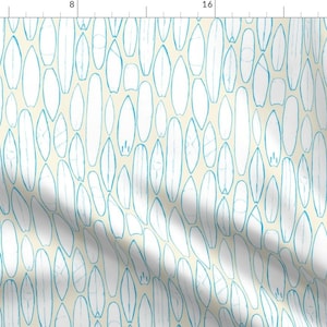 White Surfboards Fabric - Surfboards By Ben Goetting - Summer Surfing Beach Decor Cotton Fabric By The Yard With Spoonflower