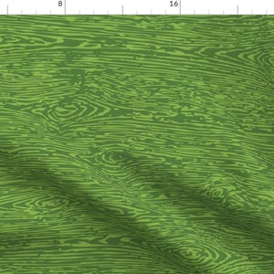 Green Faux Wood Texture Fabric - Fauxbois Green On Green By Sammyk - Faux Wood Cotton Fabric By The Yard With Spoonflower