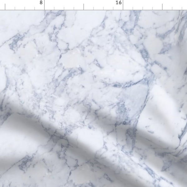 Marble Fabric - White Marble By Trizzuto - Marble Home Decor Faux Finish Cotton Fabric By The Yard With Spoonflower