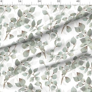 Botanical Fabric - Eucalyptus Leaves by canedoandco - Australian Flowers Farmhouse Plant Flora Fabric by the Yard by Spoonflower image 2