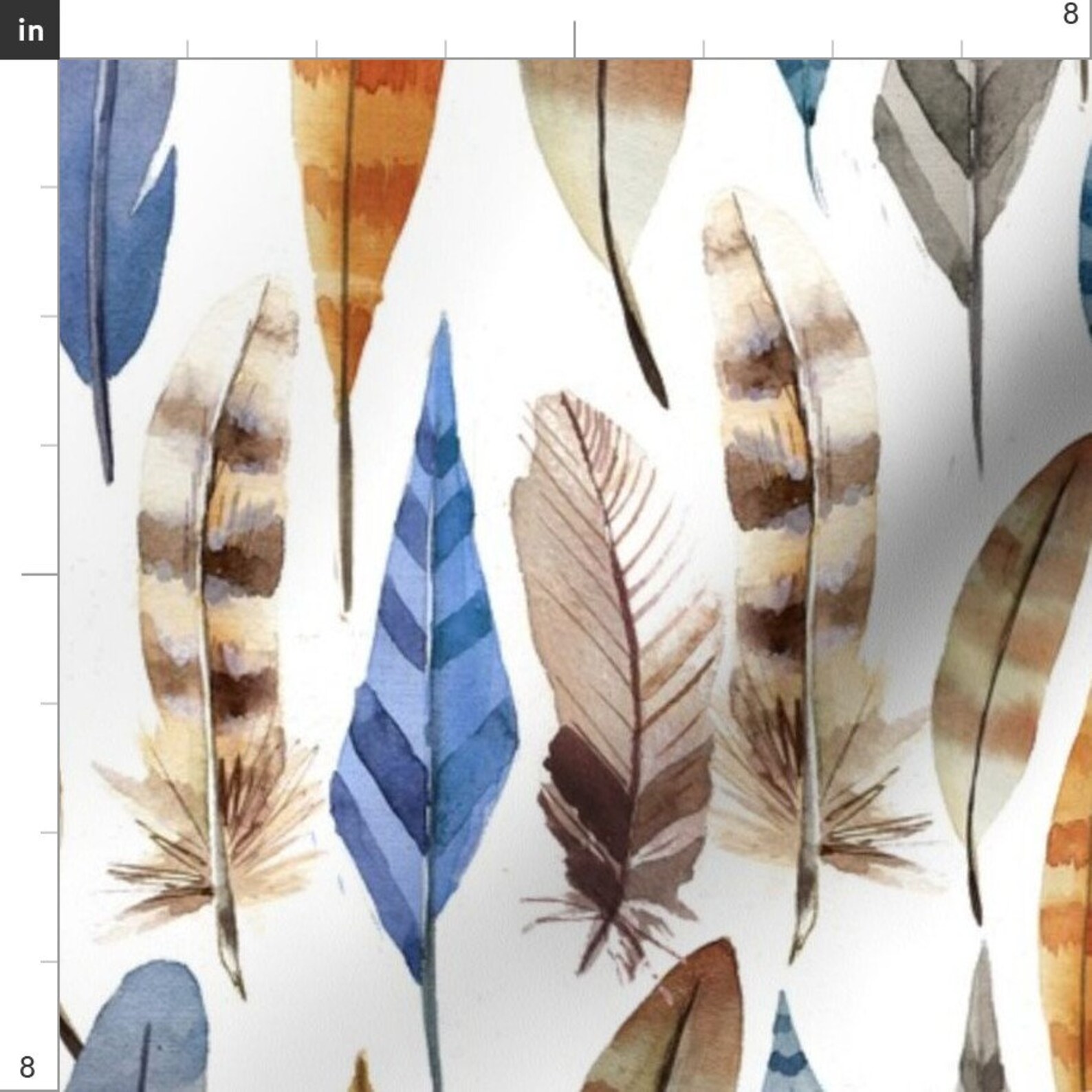 Bohemian Autumn Feathers Fabric Feathers by Holaholga Boho Etsy