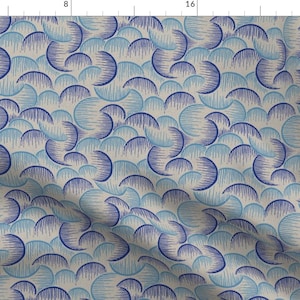 Art Deco Print Fabric - Abstraction Moderne 2b By Muhlenkott - Vintage Semi Circle Lines Painted Cotton Fabric By The Yard With Spoonflower