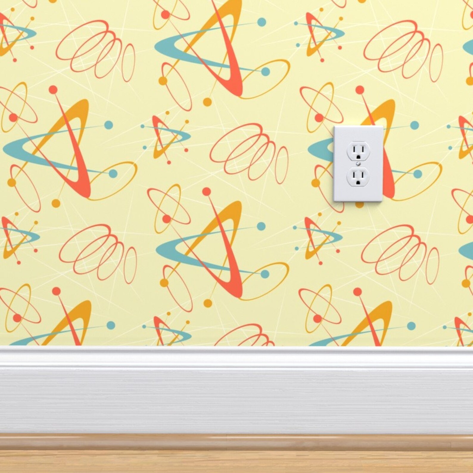 Atomic Wallpaper Mid Century Modern by Roofdog Designs Mid Etsy