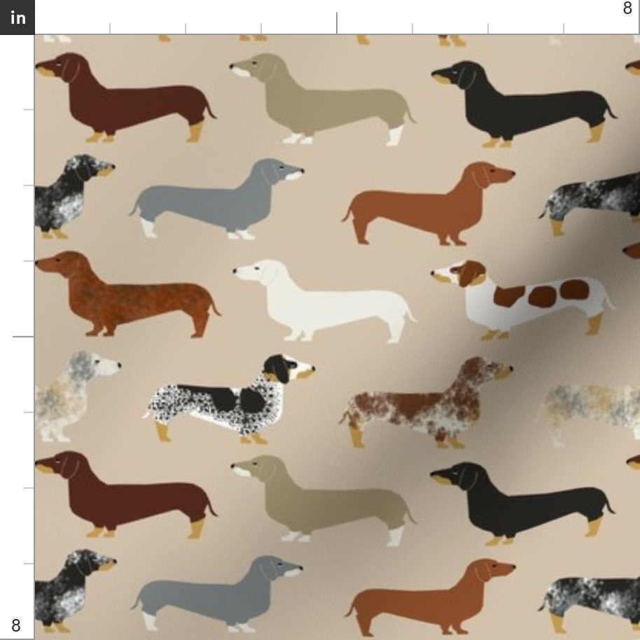 Dachshund Dog Fabric Dachshund Doxie Pet by Petfriendly - Etsy