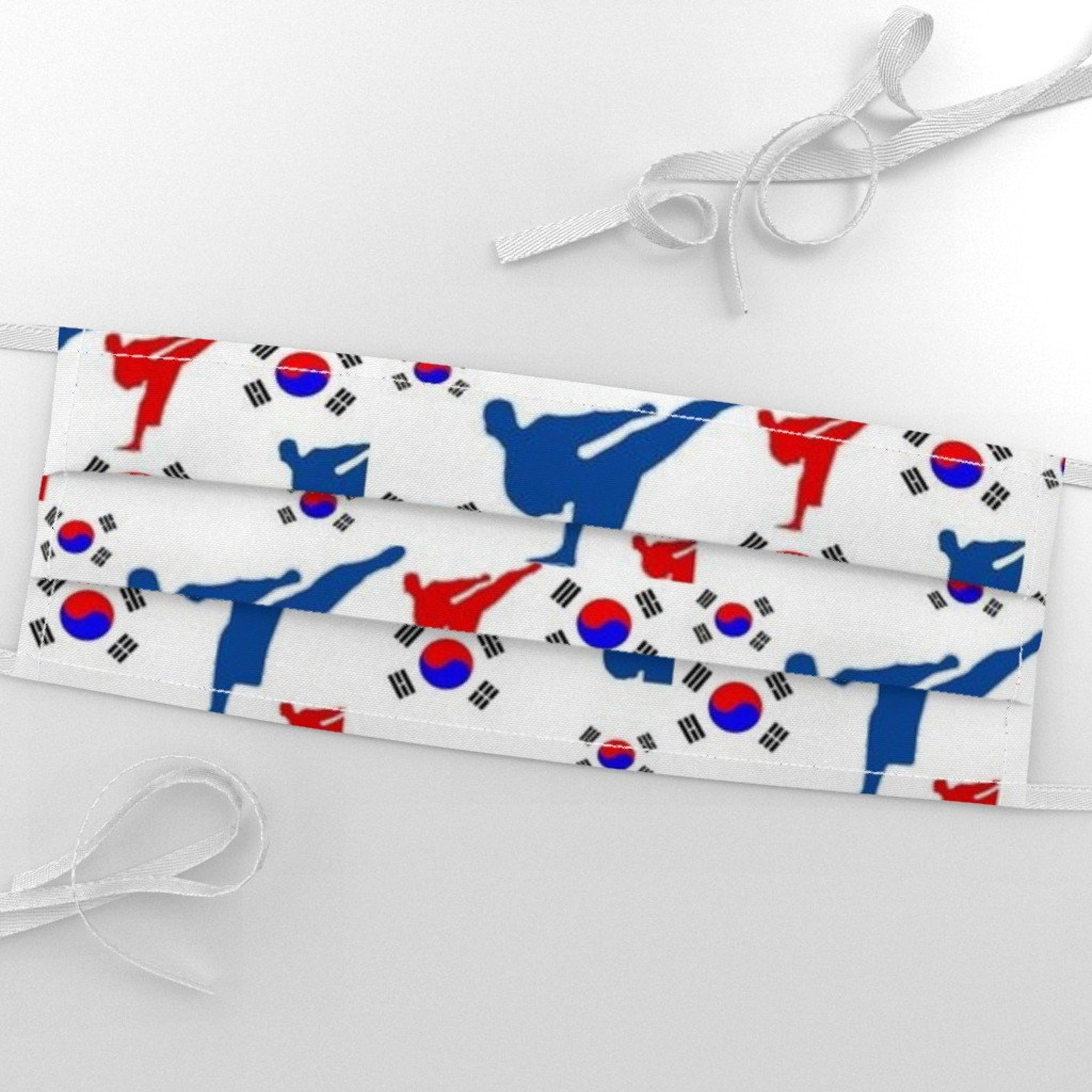 Martial Arts Fabric Taekwondo Red White Blue Korea By Dsa Etsy
