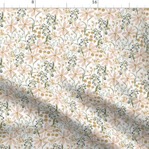 Spring Floral Fabric - Daisy Dreams By Indybloomdesign - Nursery Pink Green Pastel Girls Romantic Cotton Fabric By The Yard With Spoonflower